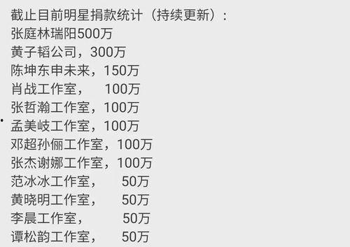 明星捐款山东名单,爱心捐款名单揭晓